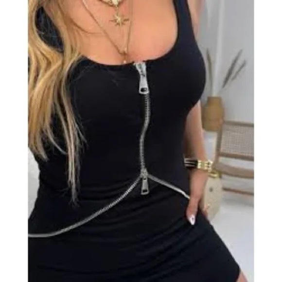 NEW‼️ ZARA ZIPPER BLACK MINI DRESS - Picture 8 of 10